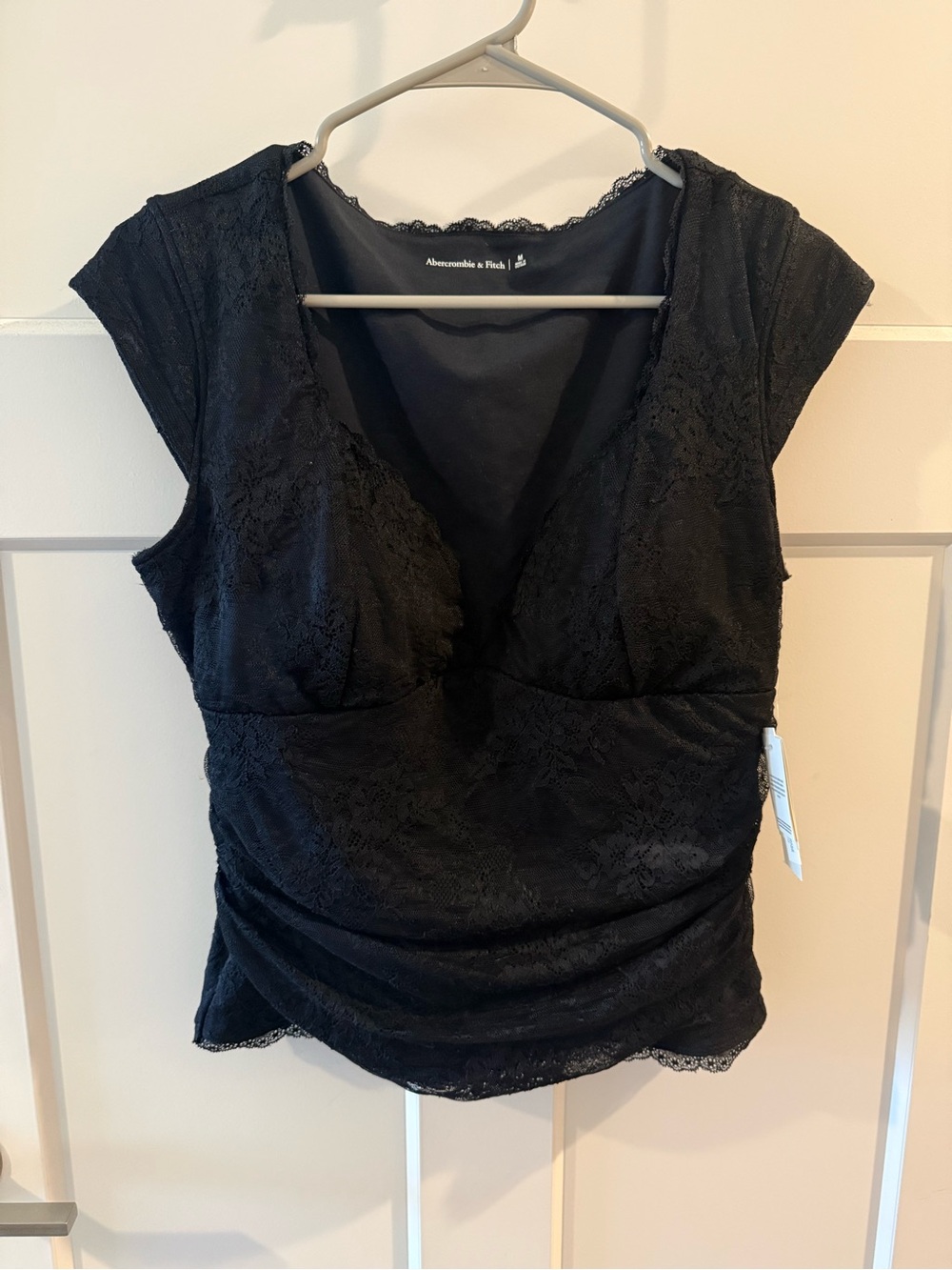 Abercrombie & Fitch Black Lace V-Neck Blouse